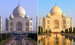 Image result for taj mahal before and after acid rain